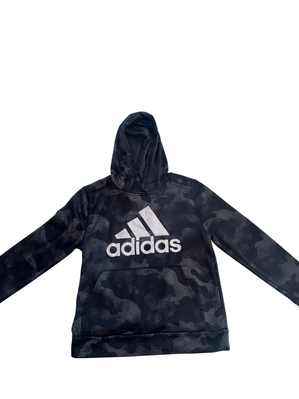 adidas Kids Hoodie size M camo print black gray